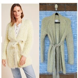 Anthropologie Larkin yellow shimmer cardigan sweater small